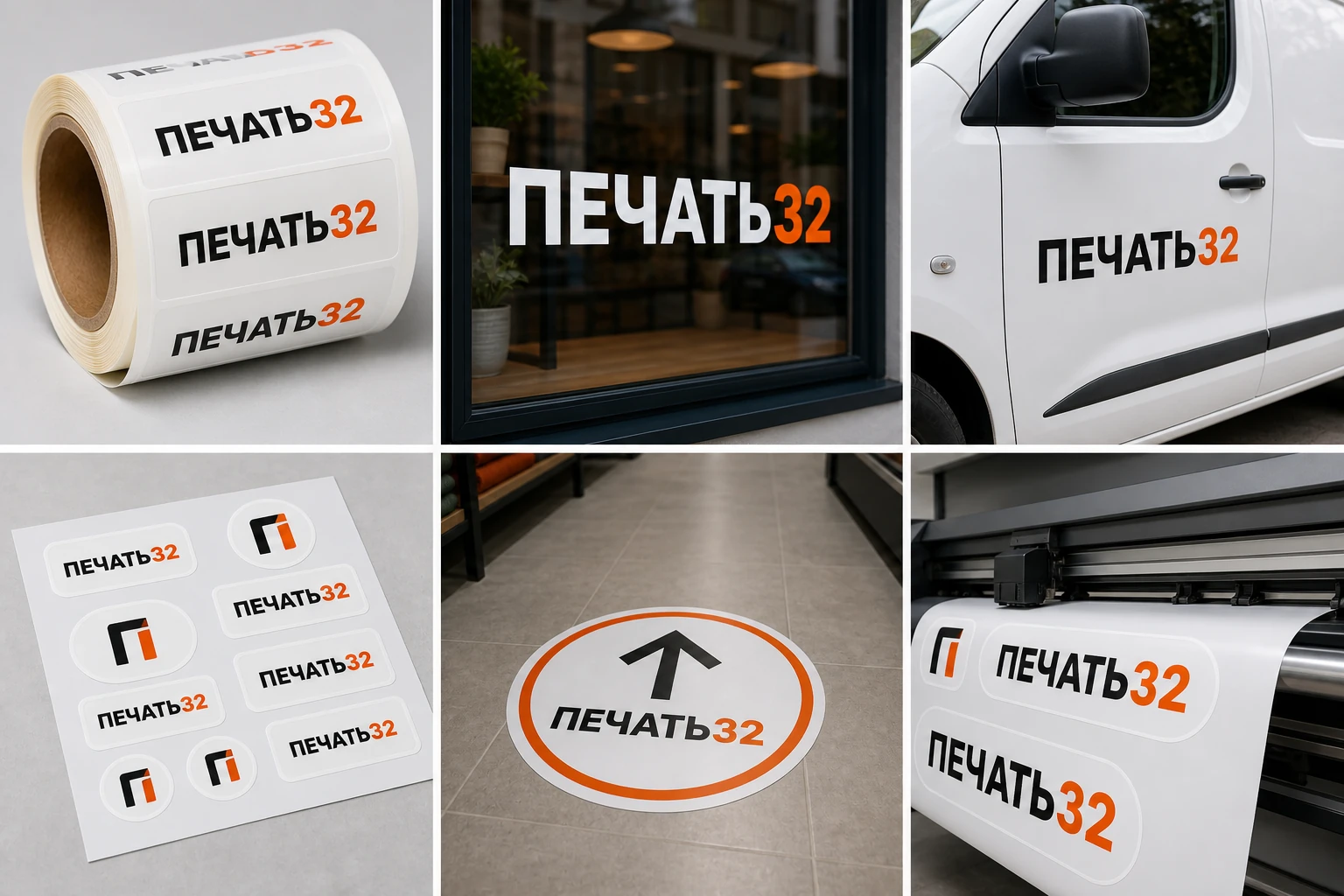 Рулон этикеток с логотипом ПЕЧАТЬ32 для ручной и автоматической стикеровки